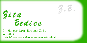 zita bedics business card